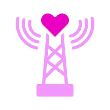 Signal icon solid pink style valentine illustration vector element and symb.. Stock Illustration