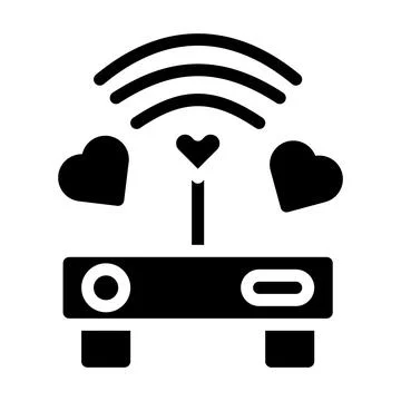 Signal icon solid style valentine illustration vector element and symbol pe.. Stock Illustration