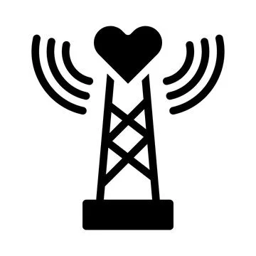 Signal icon solid style valentine illustration vector element and symbol pe.. Stock Illustration