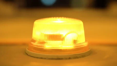Signal lamp on loading equipment. Stock Footage 98092287