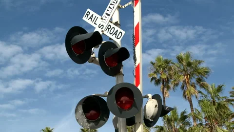 Signal at the Level Crossing Stock Footage 327570507
