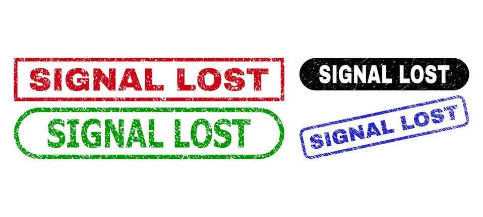 SIGNAL LOST Rectangle Watermarks Using Unclean Texture Stock Illustration