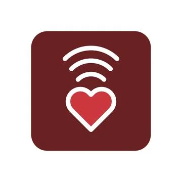 Signal love icon solid brown red style valentine illustration symbol perfect. Stock Illustration