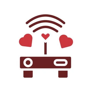 Signal love icon solid brown red style valentine illustration symbol perfect. 스톡 일러스트