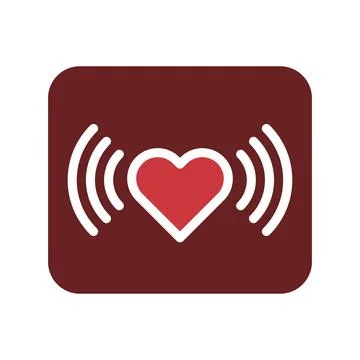 Signal love icon solid brown red style valentine illustration symbol perfect. Stock Illustration