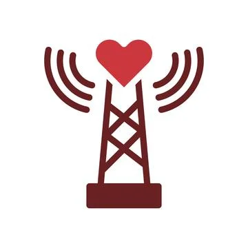 Signal love icon solid brown red style valentine illustration symbol perfect. 스톡 일러스트