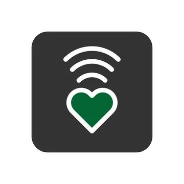 Signal love icon solid grey green style valentine illustration symbol perfect Stock Illustration