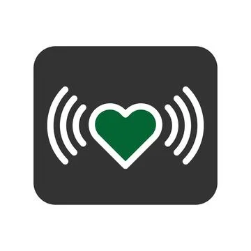 Signal love icon solid grey green style valentine illustration symbol perfect Illustrazione stock