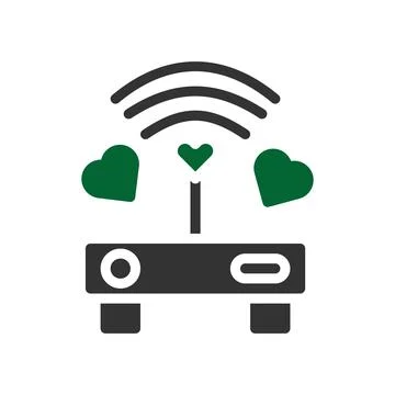 Signal love icon solid grey green style valentine illustration symbol perfect Stock Illustration