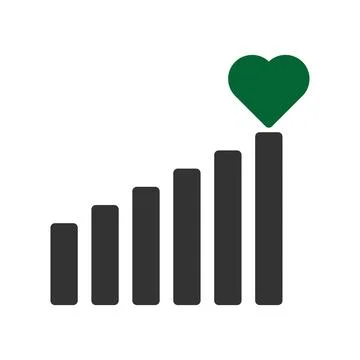 Signal love icon solid grey green style valentine illustration symbol perfect Illustrazione stock