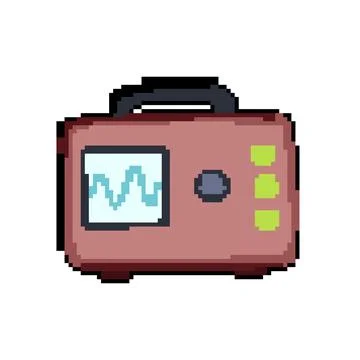 Signal oscillograph pixel art vector illustration Illustrazione stock