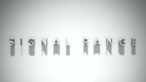 Signal range 3D title animation white text on a white background Stock Footage 298897601