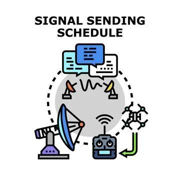 Signal sending schedule managing remote communication technology Stock Illustration