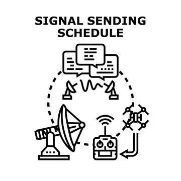 Signal sending schedule managing remote communication technology Stock Illustration