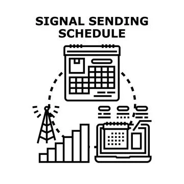 Signal sending schedule planning process and management Stock Illustration