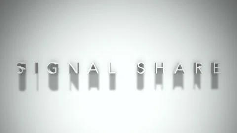 Signal share 3D title animation white text on a white background Stock Footage 299823190