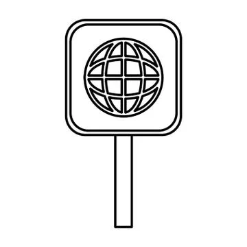Signal with sphere planet browser Illustrazione stock