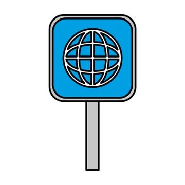 Signal with sphere planet browser Illustrazione stock
