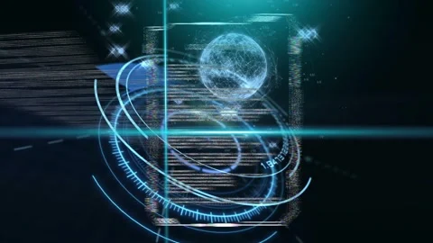 Signal starting holo document UI animating radar ring spiraling scan collecting Stock Footage 334337795