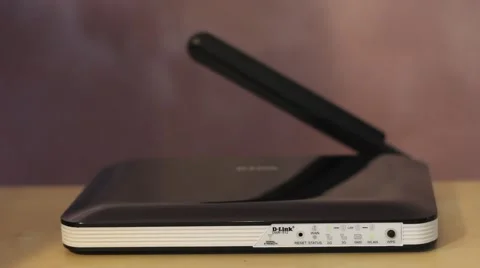 Signal strength light blinking red on a home router Stock Footage 67590055