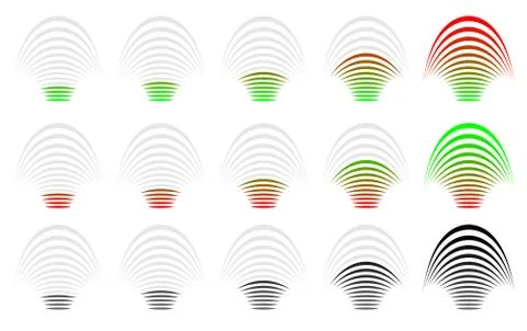 Signal strength, progress, level indicator, Vector illustration. Ilustración de archivo