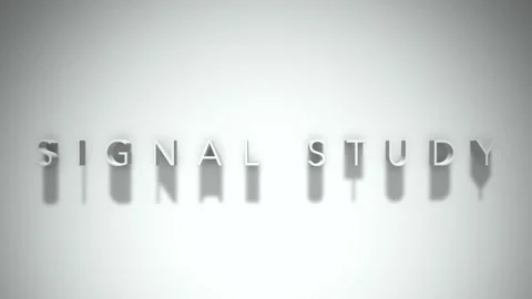Signal study 3D title animation white text on a white background Stock Footage 299812171