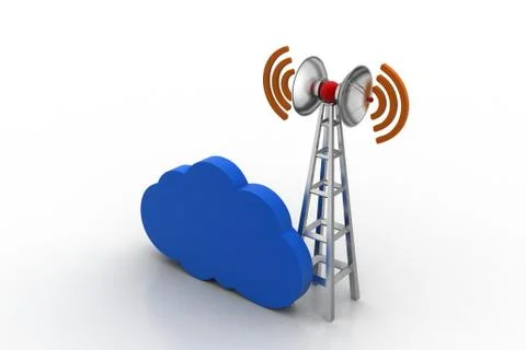 Signal tower  with cloud Free Stock Illustration