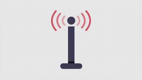 Signal Tower Icon Stock Footage 205054496