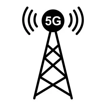 Signal tower icon, wireless technology network sign, antenna wave radio vecto Stock Illustration