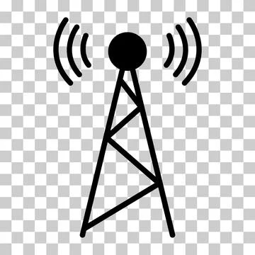 Signal tower icon, wireless technology network sign, antenna wave radio vecto Stock Illustration