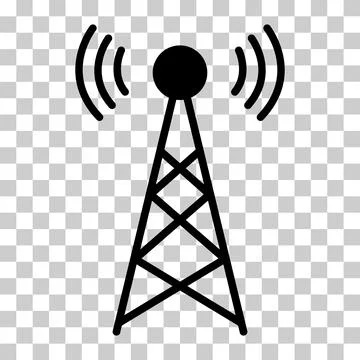 Signal tower icon, wireless technology network sign, antenna wave radio vecto Stock Illustration