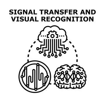Signal transfer and visual recognition brain technology concept Stock Illustration