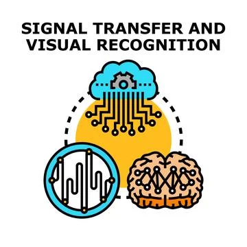 Signal transfer and visual recognition brain technology concept Stock Illustration