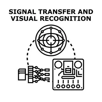 Signal transfer and visual recognition technology concept Stock Illustration