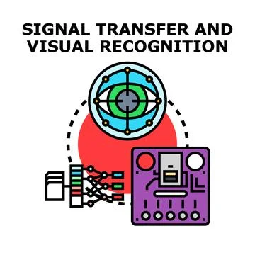 Signal transfer and visual recognition technology concept Stock Illustration