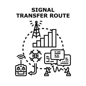 Signal transfer route concept for wireless communication Stock Illustration