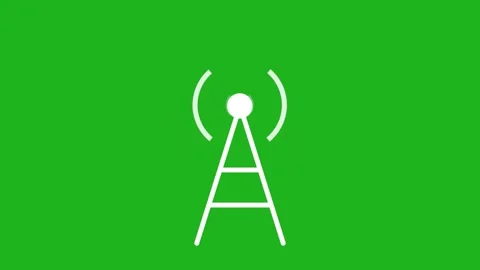 Signal transmitting tower motion graphics with green screen background Stock Footage 133345915
