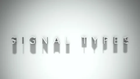 Signal types 3D title animation with shadows on a white background Stock Footage 297856823