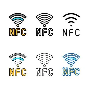 Signal variations nfc technology color icon vector Stock Illustration