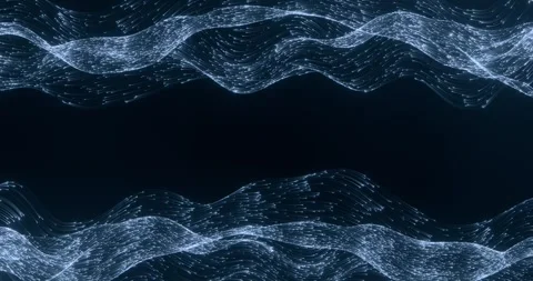 Signal Wave Loop Abstract Particle Flow Animation in Layered Motion Video stock 317170859