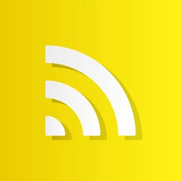 Signal white icon with shadow Stock Illustration
