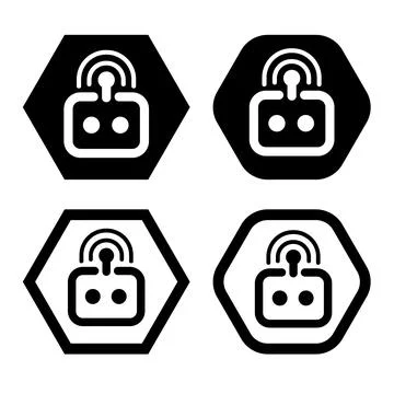 Signal wifi thin flat vector illustration symbol Isolated template. Stock Illustration