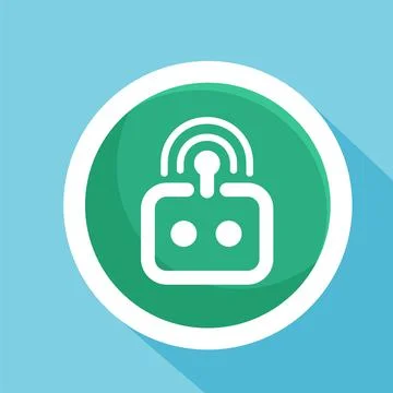 Signal wifi thin flat vector illustration symbol Isolated template. Stock Illustration