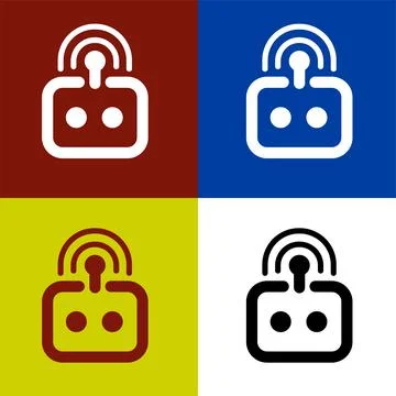 Signal wifi thin flat vector illustration symbol Isolated template. Illustrazione stock