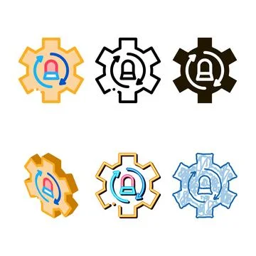 Signalization code mistake working process clean icon vector outline Stockillustratie