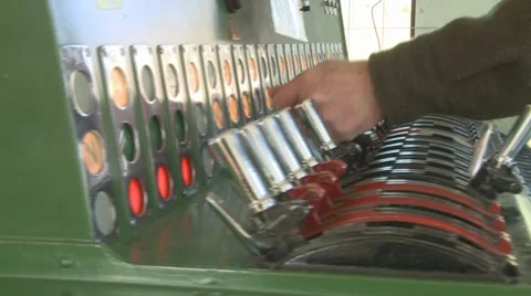 Signals and track control console Stock Footage 8157545