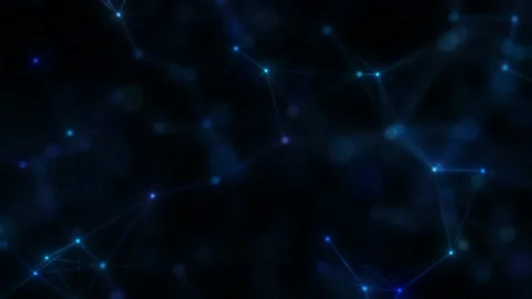 The signals in the blue network move through space. Seamless loop. Stock Footage 239702584