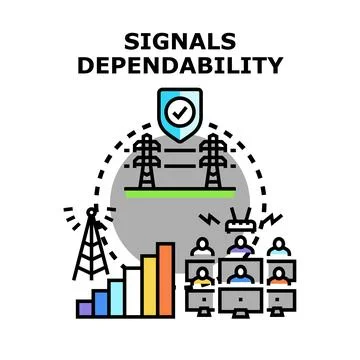 Signals dependability ensuring reliable communication and connectivity Stock Illustration