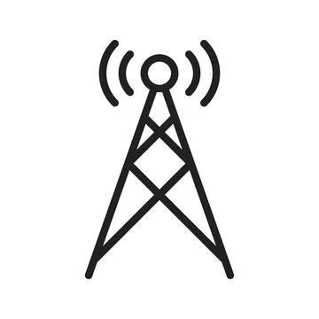 Signals Tower icon vector image.  Stock Illustration