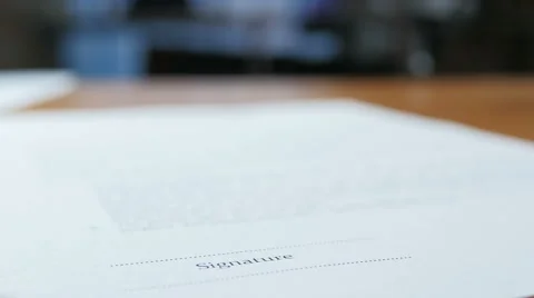 Signature Document In Office Stock Footage 64059658